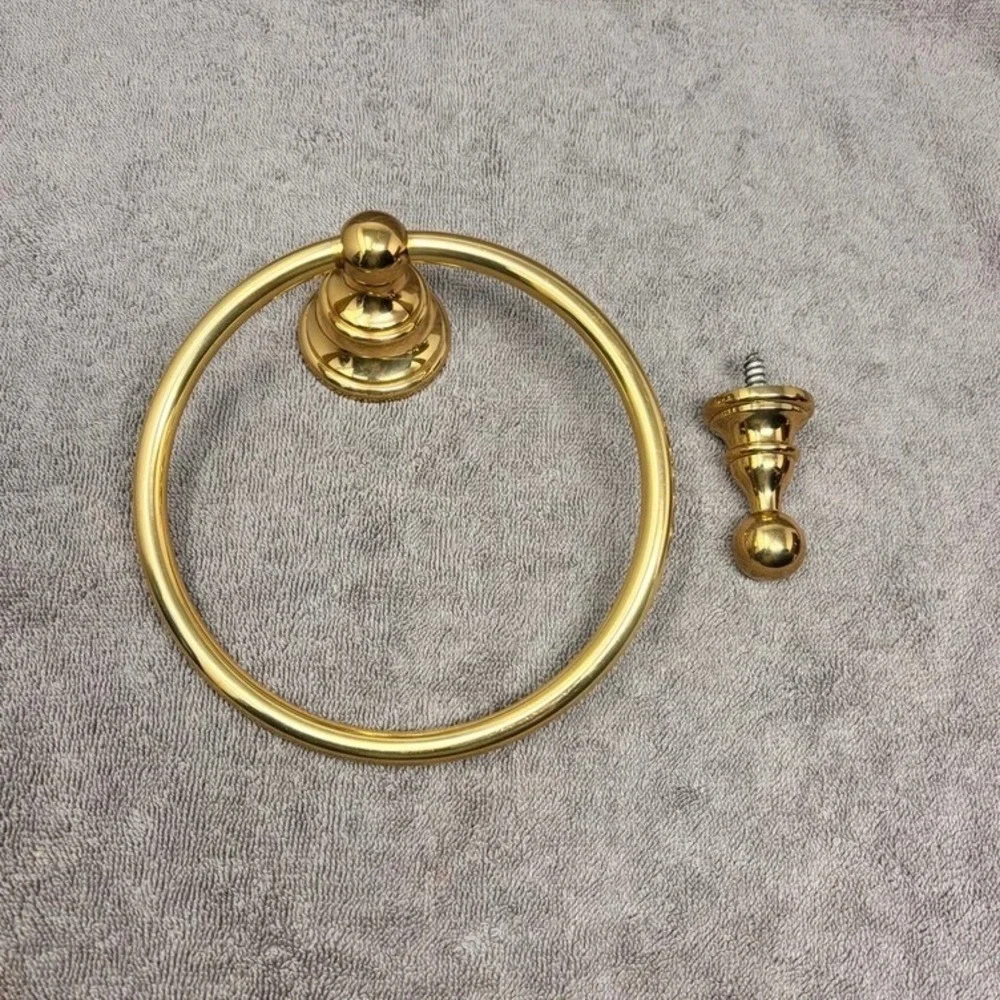 Vintage Solid Brass Towel Ring Wall Mount Bathroom Holder Polished Brass‎ 6.5